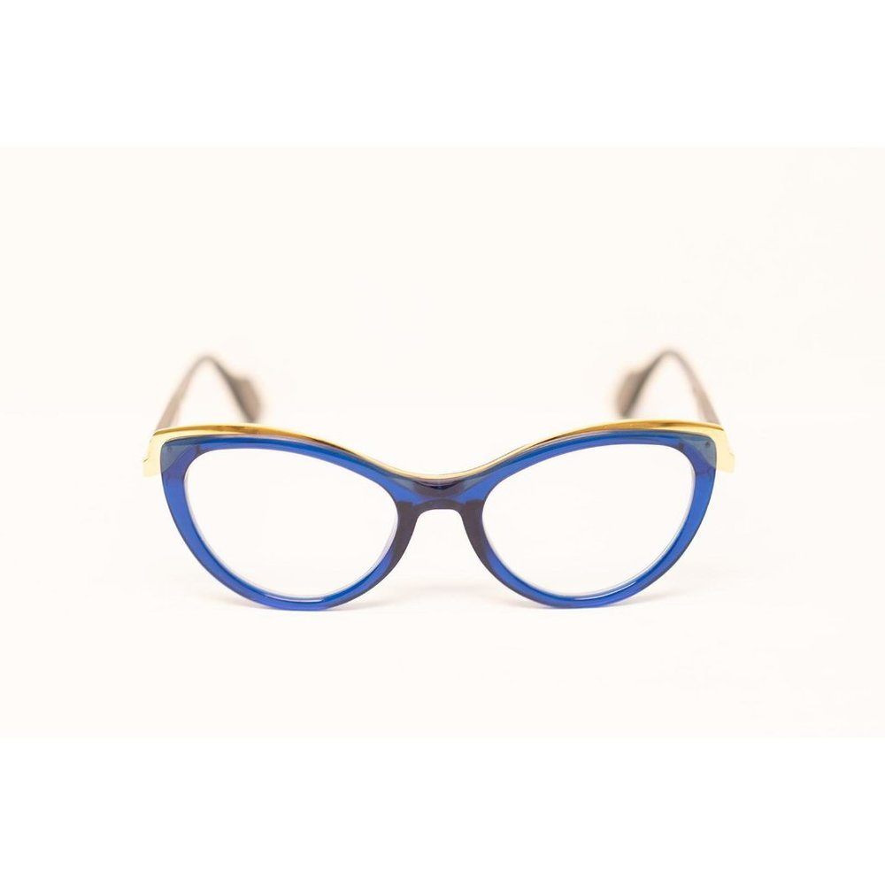 24K Gold Ladies Blue Cat's Eye Optical Eyewear - Delixs Desire DX301C 01-M VP00